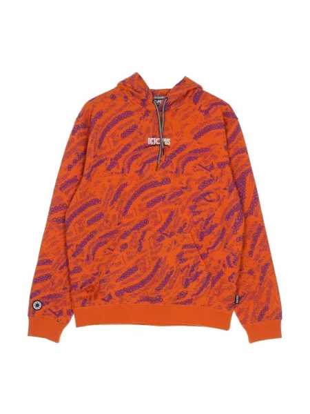 Długa bluza z kapturem Octopus z kapturem pomarańczowa