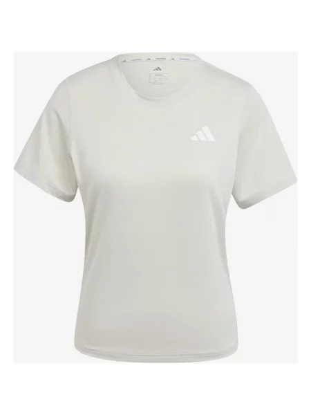 Koszulka adidas Train Essentials Workout 3 paski krótki rękaw beżowy XS biały