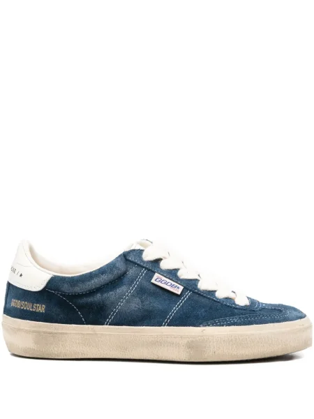 Sneakerși Golden Goose din piele de căprioară albastru