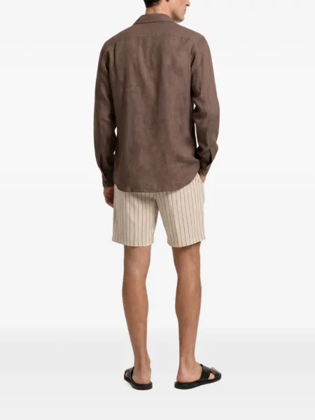 Ριγέ σορτς Orlebar Brown καφέ