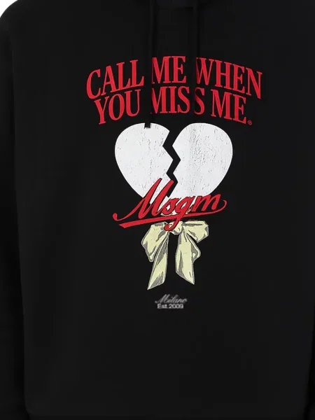 Hanorac cu glugă Msgm cu imagine negru