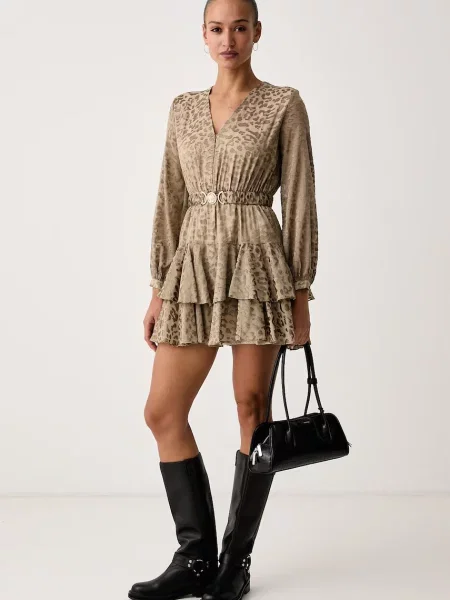 Guess rochie evazată CLARISSE bej