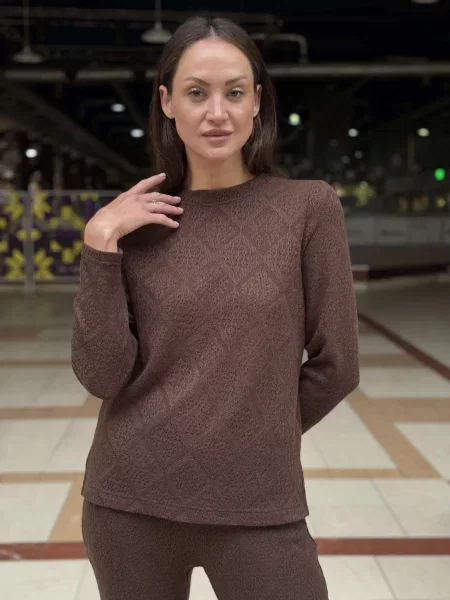 Джемпер CAT ORANGE коричневий вовна/акрил помаранчевий