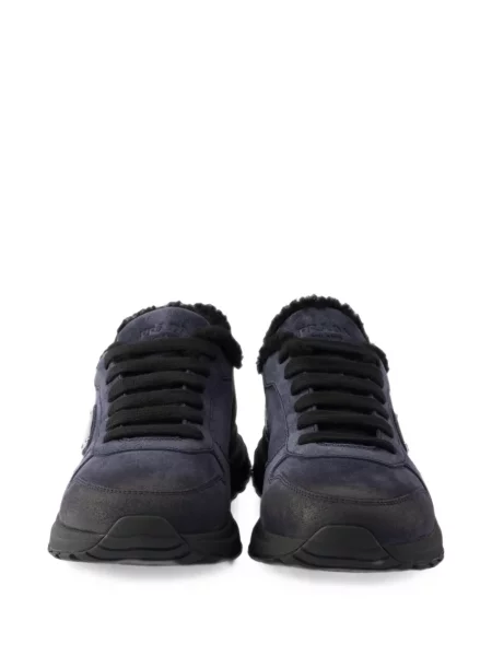 Sneakerși Prada din piele de căprioară albastru