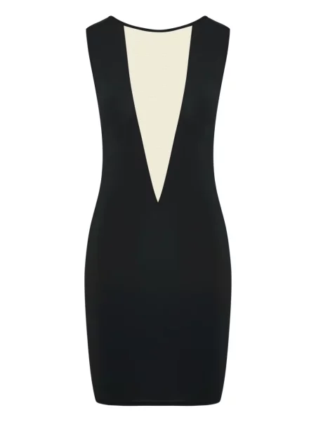 Rochie mini Maison Close cu decolteu în V de costum negru