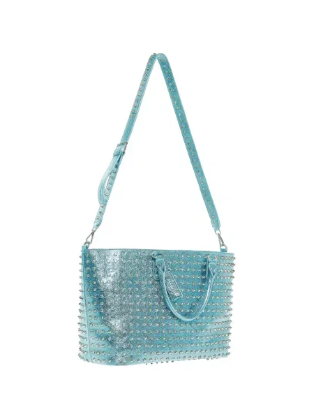Τσάντα shopper John Richmond με καρφιά μπλε