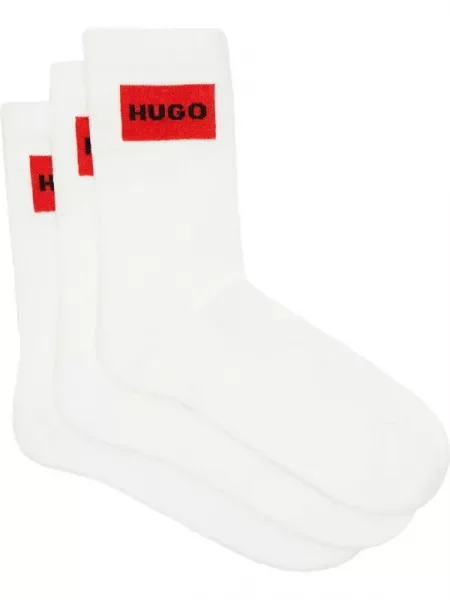 Hugo Bodywear Șosete 3P QS RIB LABEL CC alb