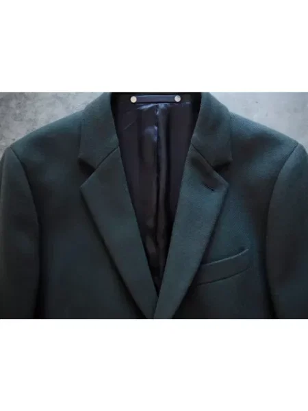 Płaszcz Ps By Paul Smith wełniany z nadrukiem czarny