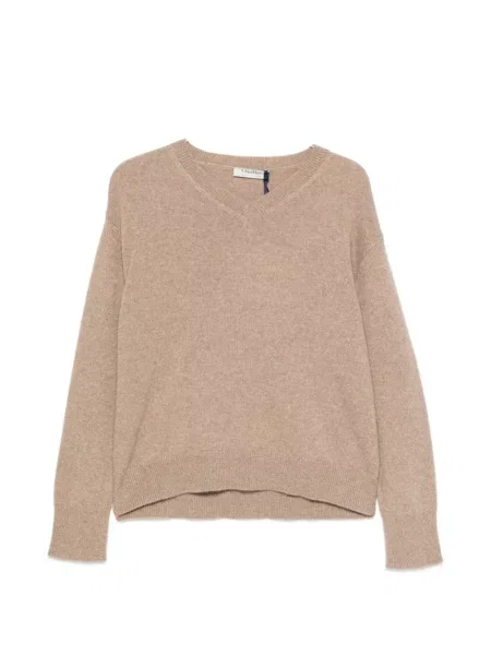 Pulover 's Max Mara cu decolteu în V maro