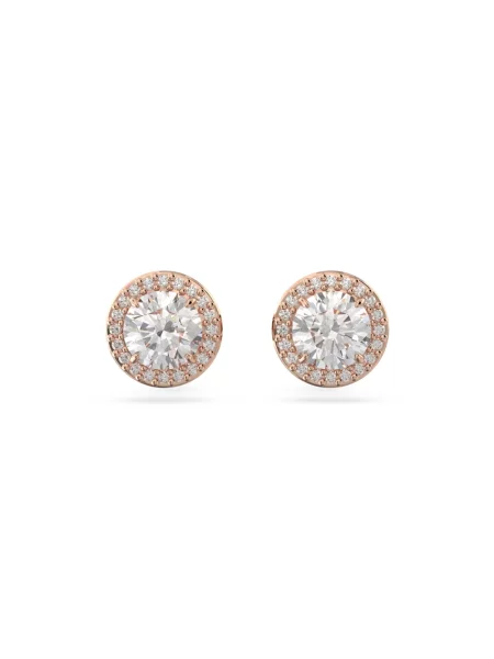 Swarovski Akcesoria Kobieta Różowy ONE SIZE Kryształowe Kolczyki Sztyfty Eleganckie Różowe Złoto białe