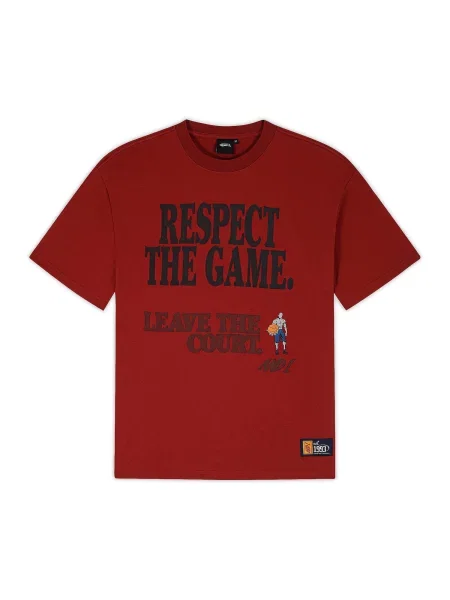 Tričko Respect The Game burgundská červeň černá