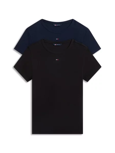 Tommy Jeans Tricou ESSENTIAL albastru închis / roșu cireș / negru alb