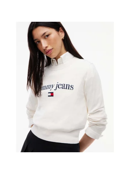 Tommy Jeans sveter dámsky s prímesou vlny biela