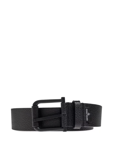 Curea Stone Island din piele cu strasuri negru