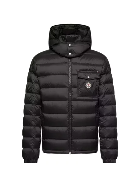 Geacă Moncler cu glugă negru