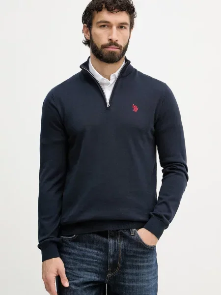 U.S. Polo Assn. pulover bombažen COTTON NECK modra