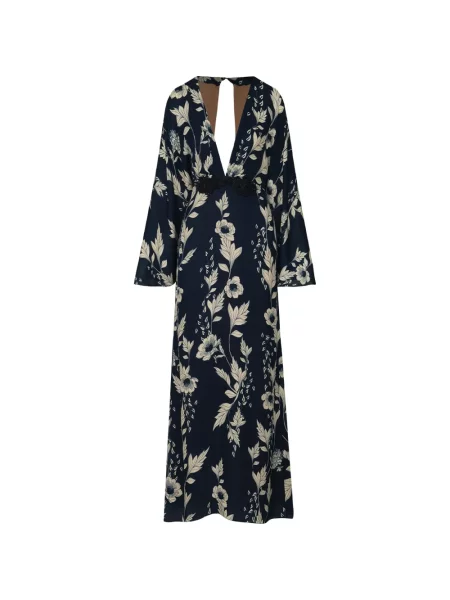 Rochie Johanna Ortiz de mătase cu model floral cu imagine albastru