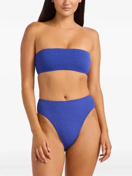 Bikini Seafolly cu talie înaltă albastru