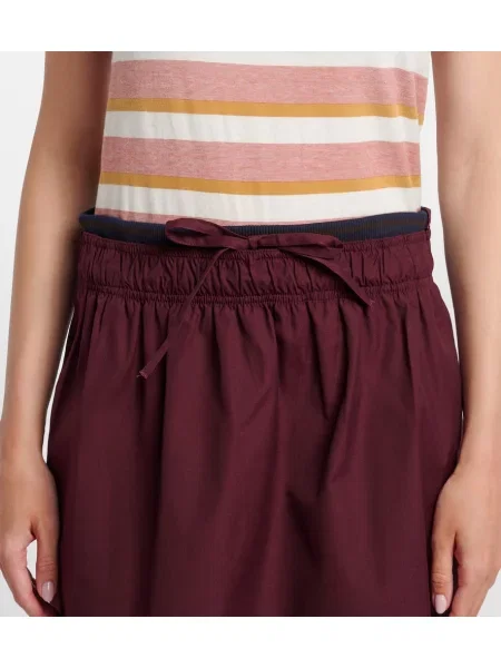 Fustă midi Prada din poplin bordo