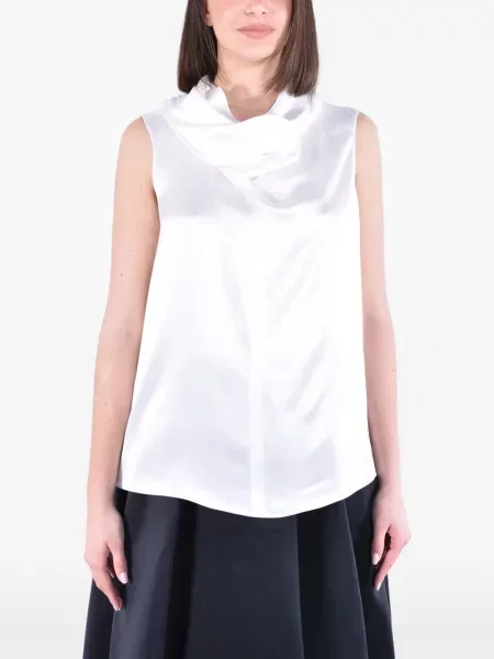 Top 's Max Mara de mătase drapat alb