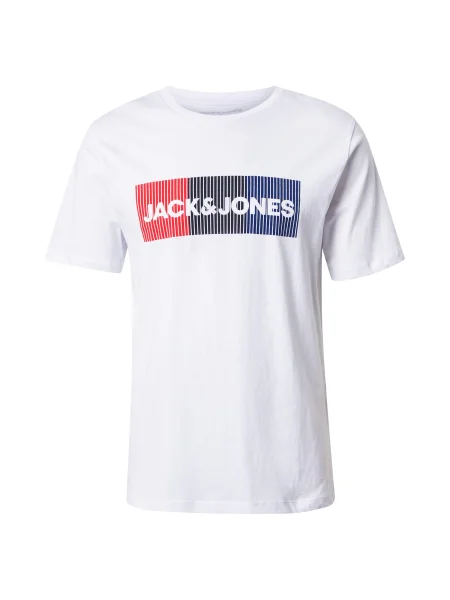 JACK & JONES Tricou bleumarin / roșu / negru alb