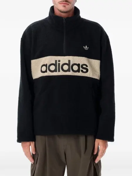 Hanorac Adidas plasă cu autograf cu dungi negru