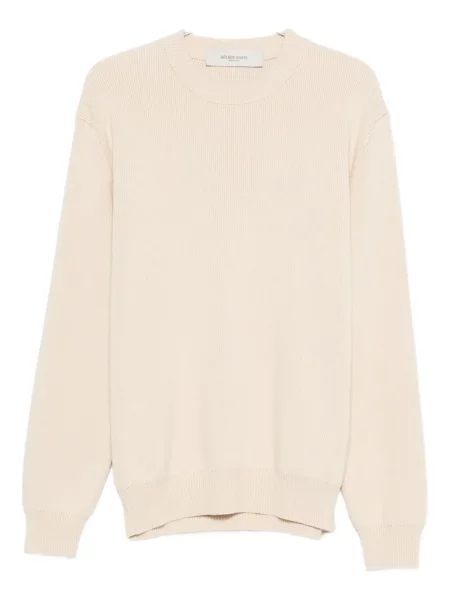 Žebrovaný svetr Golden Goose s kulatým výstřihem zlatý