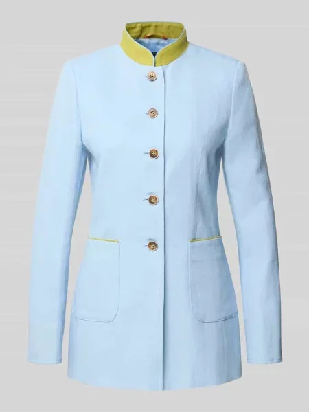 Marynarka o kroju slim fit z Mieszanka lnu i bawełny White Label błękitna