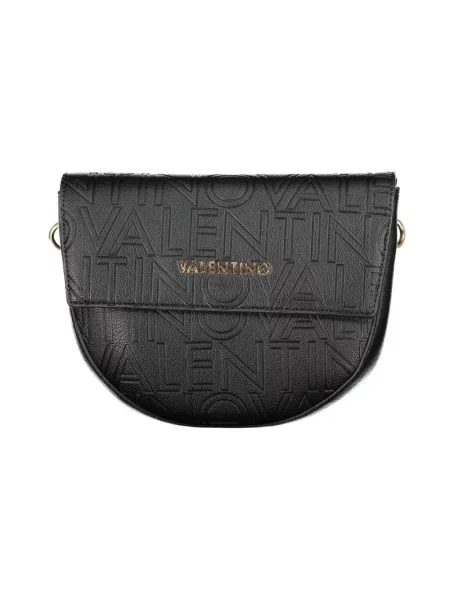 Lniana torebka Valentino Bags czarna
