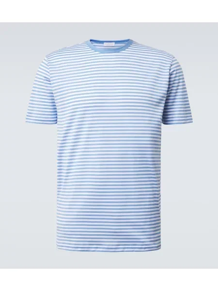 Tricou Sunspel cu dungi albastru