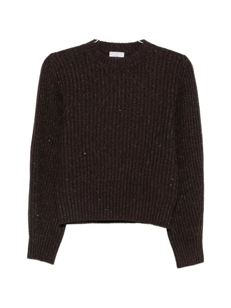 Pulover Brunello Cucinelli cu paiete maro