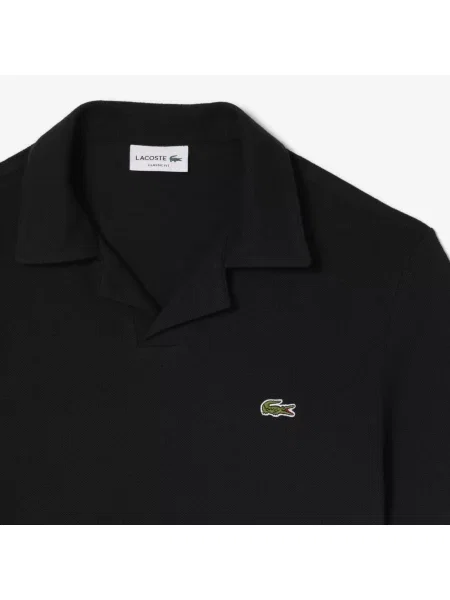 Lacoste Bawełniano-Lniana Koszulka Polo O Klasycznym Kroju czarny