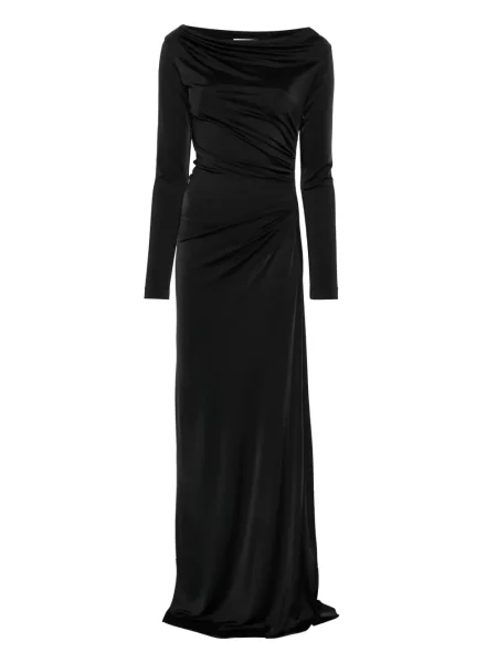 Rochie maxi Victoria Beckham drapată de costum negru
