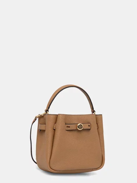 Kožna torba Tory Burch Romy bež