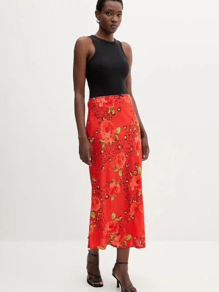 Спідниця Never Fully Dressed maxi розкльошена червоний