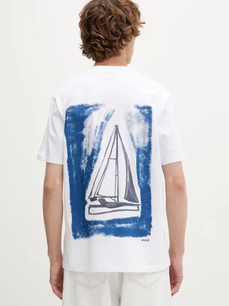 HUGO tricou pentru bărbați din Disail alb