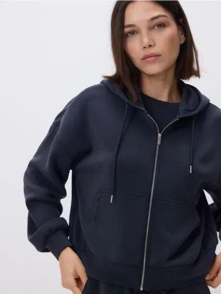 Reserved Світшот oversize темно-сірий сірий