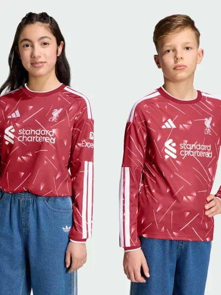 Дитячий Лонгслів adidas бордовий перероблений