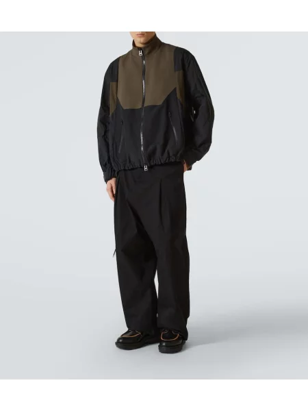 Geacă Sacai din țesătură twill verde