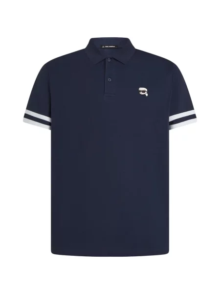 Tricou polo Karl Lagerfeld cu dungi albastru
