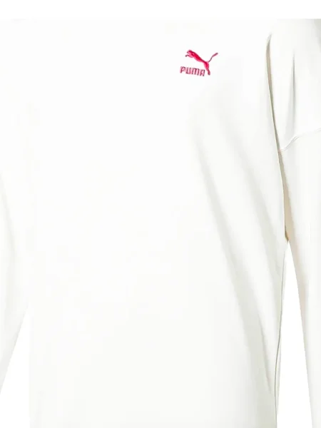 Hanorac crewneck Puma cu decolteu rotund alb