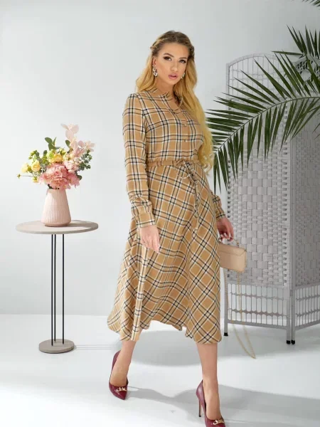 Платье миди Ladylike бежевое