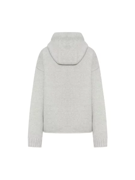 JW Anderson kardigan wełniany Anchor Embroidery Zipped ciepły szary