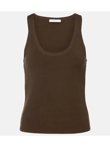 Dzianinowa podkoszulka Vince brązowa