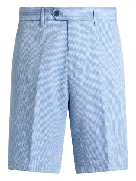 Pantaloni scurți Etro cu dungi din jacard albastru