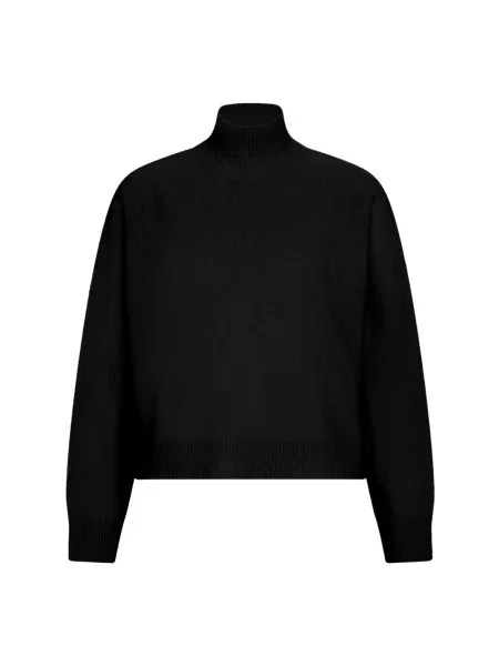 Sweter z dzianiny ze stójką Drykorn czarny