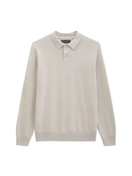 Sweter o kroju regular fit z mieszanki bawełny i żywej wełny Marc O'polo beżowy