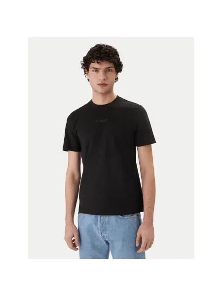 Guess T-Shirt Regular Fit μαύρο