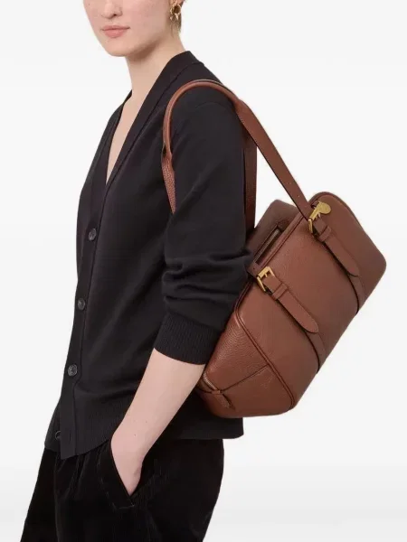 Geantă shopper Mulberry cu cataramă cu bretele maro