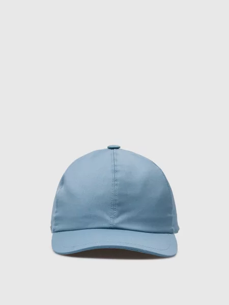 Кепка з вовни з металевим логотипом Enrico Mandelli блакитна